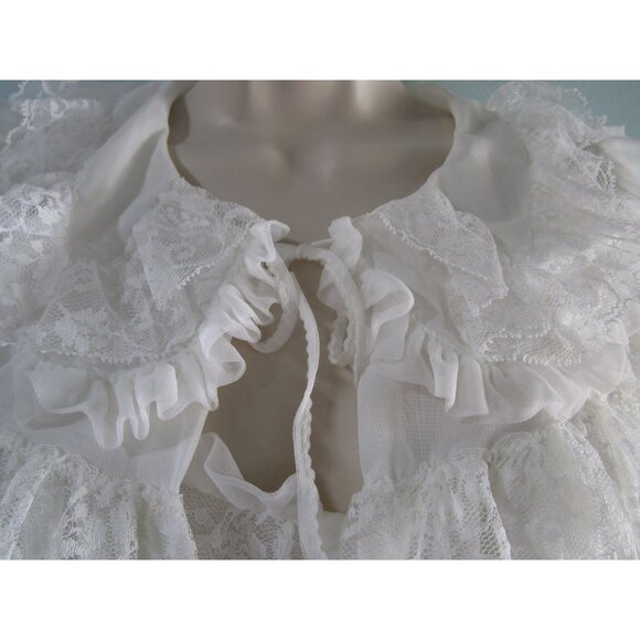 Vintage All Nylon White Lace Nightgown Robe Set M/L Capri Originals 1970s GUC - Picture 5 of 15